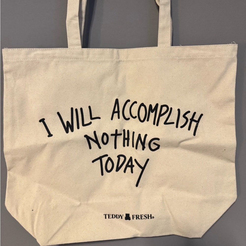 Teddy Fresh Canvas Tote Bag - Cream